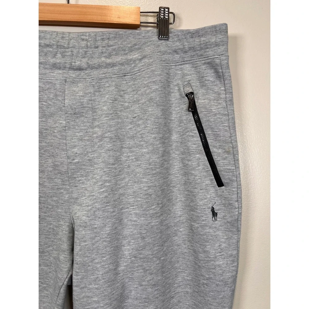 Polo Ralph Lauren Double Knit Joggers Tapered Men XL Gray Solid Athleisure